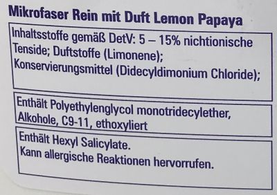 Mikrofaser Rein Vollwaschmittel mit Tensid+ 3 Liter Lemon Papaya