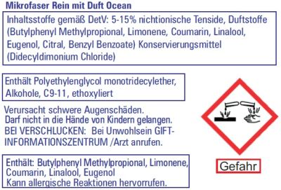 Mikrofaser Rein Spezial Vollwaschmittel Ocean