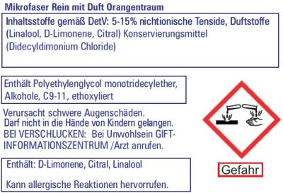Mikrofaser Rein Spezial Vollwaschmittel Orangentraum