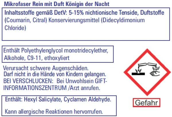 Mikrofaser Rein Spezial Vollwaschmittel Königin der Nacht Restposten