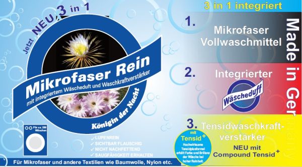Mikrofaser Vollwaschmittel mit Wäscheduft Königin der Nacht