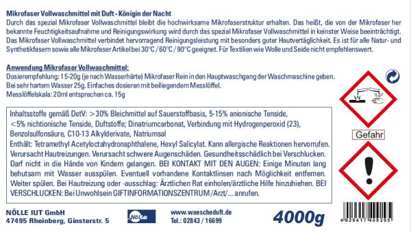 Mikrofaser Vollwaschmittel mit Wäscheduft Königin der Nacht