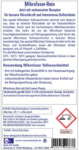 Mikrofaser Rein Spezial Vollwaschmittel Lemon Papaya