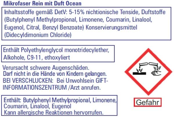 Mikrofaser Rein Spezial Vollwaschmittel Ocean