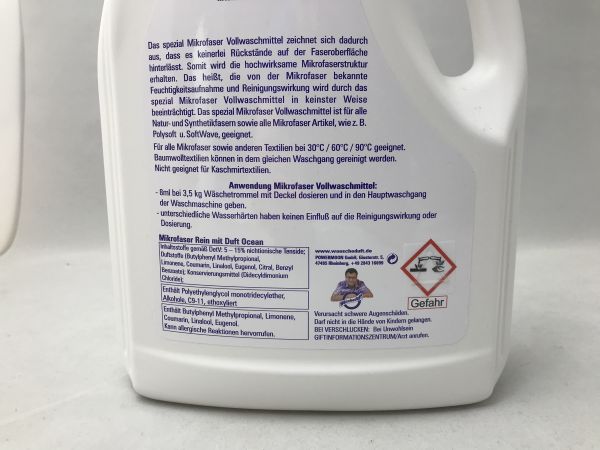 Mikrofaser Rein Vollwaschmittel mit Tensid+ 3 Liter Ocean